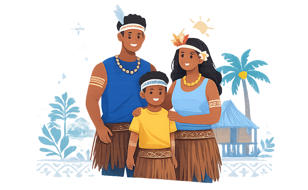 Ilustrasi keluarga Kampung Pigapu